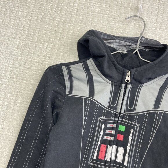 VTG Star Wars Hoodie Boys Sz 3 Black Darth Vader Zip Up Graphic Lucasfilm - Picture 4 of 15